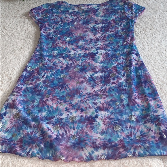 Disney Ily Purple Blue Mesh Swim Cover Up 5/6 GUC Tie Dye - Picture 12 of 15